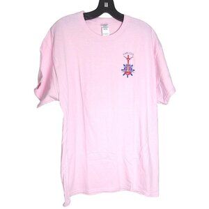 2019 Cape Cod Yarmouth Country Festival Large Pink Crew Neck T-Shirt | Gildan